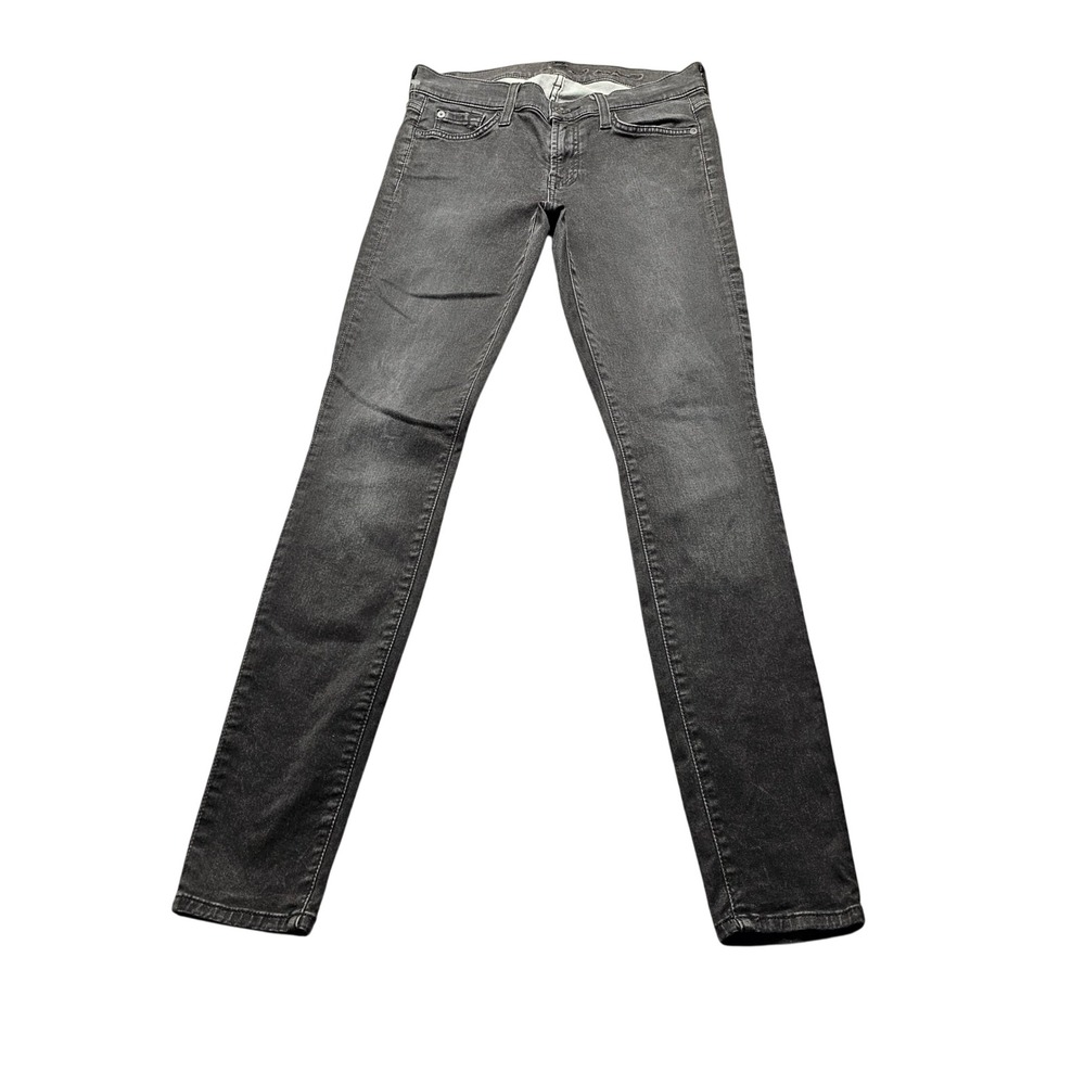 7 For All Mankind Gwenevere Skinny Jeans Womens 28 Gray Denim Stretch JU00416605